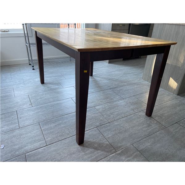 Kitchen Dining Table Wooden Brown & Tan In Color 54Lx36Wx30H