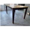 Image 1 : Kitchen Dining Table Wooden Brown & Tan In Color 54Lx36Wx30H