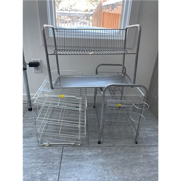 Assorted Collection Of Wire & Metal Kitchen Organizers