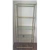 Image 1 : Vintage Metal/Glass Shelf - Gold In Color 27.5Lx14Dx66H