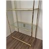 Image 3 : Vintage Metal/Glass Shelf - Gold In Color 27.5Lx14Dx66H