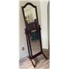 Image 1 : Antique Solid Wood Full Length Stand Mirror on Sway Bar Adjustable 23L x 20D x 66H