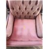 Image 3 : Antique Wooden Arm Chair With Pink Upholstery 28L x 34D x 34H