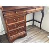 Image 5 : Solid Wood Decorative 5 Drawer Desk With Shelf - 2 Pieces