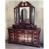 Image 1 : Solid Wood 3 Piece Dresser With Vanity Mirror - 10 Drawers Total