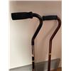 Image 3 : Set Of Adjustable Canes - 1 Quad Cane & 1 Regular With Foam Handles