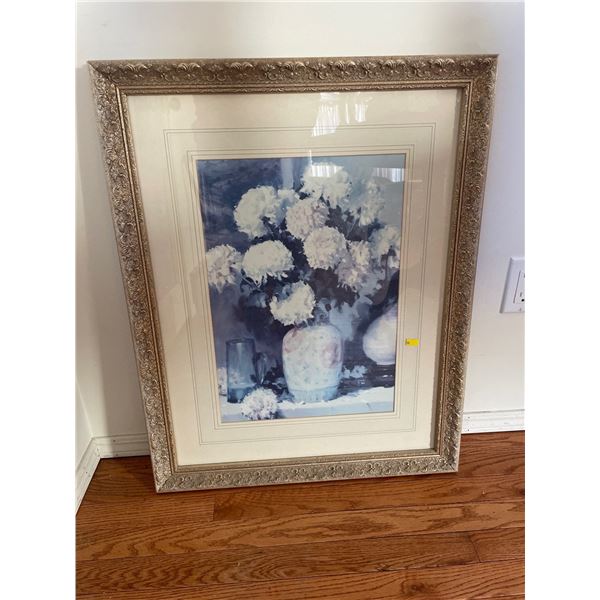 Floral Wall Art In Decorative Frame Hand Crafted By Windsor Decor Of Canada #4674 23Lx29.5H
