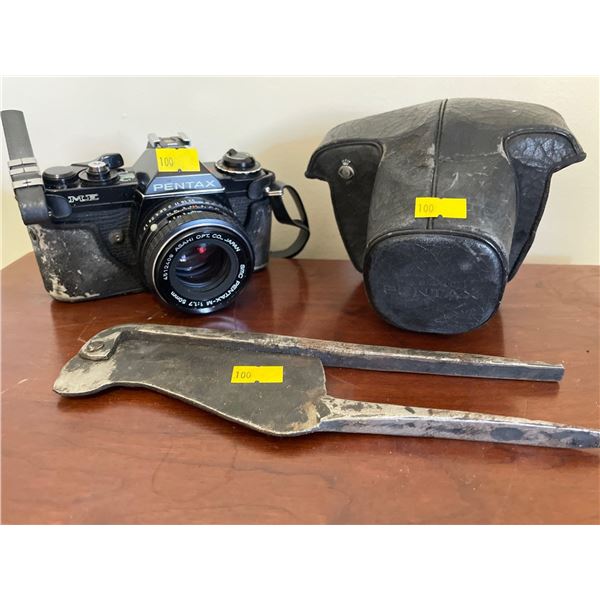 Vintage PENTAX Film Camera With Antique Tool & More