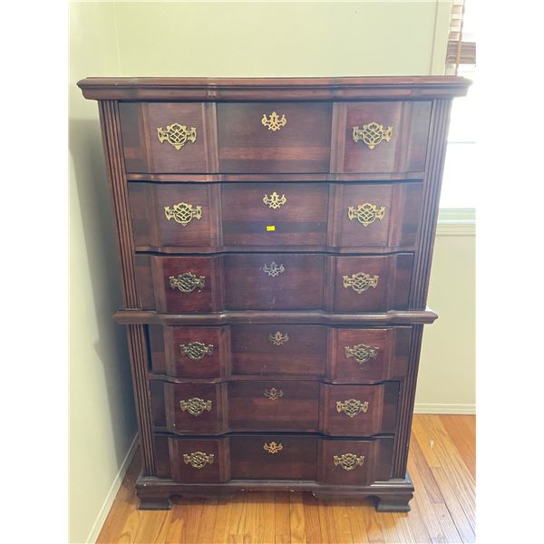 Solid Wood 6 Drawer Dresser 38.5Lx18.5Dx55H