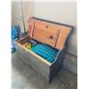 Image 3 : Outdoor Wooden Storage Box - Contents Included 35Lx17Dx21H