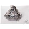 Image 2 : Antique Russian 840 silver candlestick, footed with repousee decoration, circa 1840 ( 356 g), 13 1/2