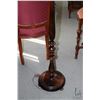 Image 2 : Antique turned wooden floor lamp with speckled shade