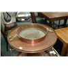 Image 2 : Turkish copper and brass, bird motif brazier 31" in height X 20 1/2" wide. NOTE: This Lot Is Not Ava