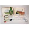 Image 1 : Selection of collectible glass including Moser glass decanter with hand painted gilt and floral deco