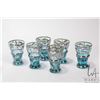 Image 2 : Selection of vintage aqua blue glass and sterling silver overlay glassware including Italian Murano