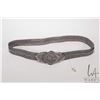 Image 1 : Vintage woven silver belt with floral motif buckle 34", non-magnetic, tests as silver