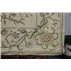 Image 2 : Antique Olefin needlework carpet with ivory background and colourful floral design, 71" X 106"