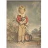 Image 2 : Two vintage framed prints including "Man O' War" by R.H. Palenske and a Gainsborough style boy with 