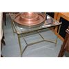 Image 1 : Brass and glass square side table 19" X 27" square