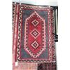 Image 1 : 100% hand made Iranian wool carpet "Fasa" with triple medallion, red and blue background and highlig