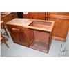 Image 2 : Antique quarter cut oak sewing machine cabinet, no sewing machine, 30" X 24" X 17"