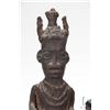 Image 2 : Antique West African bronze figure of Benin Oba King, 11 1/2" in height