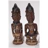 Image 2 : Pair of antique hand carved wooden Ere Ibeji figures from Nigeria's Yoruba people  with hand maded b