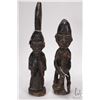 Image 2 : Two antique hand carved wooden African Mossi figures including 12" figure and a 10 1/2"