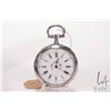 Image 2 : Antique French silver pocket watch in Louis Reymond Locle fitted wooden box. Ten jewel movement and 