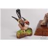 Image 2 : Two Royal Doulton bird figures including American Blue Jay, Chickadee and a small Staffordshire bird