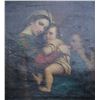 Image 2 : Antique oil on canvas painting Madonna Della Seggiola, after a painting by Rafael, 25" X 22", no art