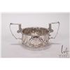 Image 1 : Antique George III double handled repousse sterling silver sugar bowl circa 1818 (279 g) 4 1/2" in d