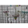 Image 2 : Venetian coloured and colourless delicate three branch glass chandelier, note" some distressing and 