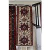 Image 1 : 100% hand made Iranian wool carpet runner "Qarajeh" with triple medallion, cream background and high