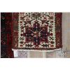 Image 2 : 100% hand made Iranian wool carpet runner "Qarajeh" with triple medallion, cream background and high