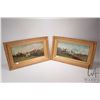 Image 1 : Two antique gilt framed oil on canvas hunt scenes, artist signature seen, and dated 1903, one damage