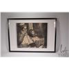 Image 1 : Original charcoal drawing of a elderly man and child, signed by artist, 15" X 18"