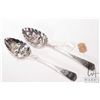 Image 1 : Two antique sterling silver berry spoons, each with London 1803 hallmarks (70 g) & (67 g)