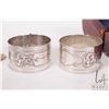 Image 2 : Four antique sterling silver napkin rings including two pierced with Birmingham 1901 hallmarks (42g)