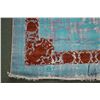 Image 2 : Sizan area carpet with powder blue background, floral design and gold border, 96" X 140". NOTE: This
