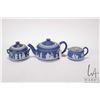 Image 1 : Antique Wedgwood Jasperware Etruria tea set including teapot, lidded sugar and cream jug