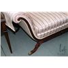 Image 2 : Antique Regency style full size sofa with decorative show wood, brass capped feet and Regency stripe