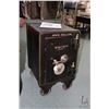 Image 1 : Small antique safe with markings including "The Hall's Safe Co., Irwin Ballew, Norris Safe & Lock Co