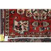 Image 2 : 100% hand made Iranian wool carpet "Bakhtyar" with center medallion, red background and highlights o