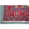 Image 2 : 100% hand made Iranian wool carpet "Tabriz" with center medallion, red background and highlights of