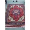 Image 1 : 100% hand made Iranian wool carpet "Tabriz" with center medallion, bright red background and vibrant