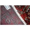 Image 3 : 100% hand made Iranian wool carpet "Ferdose ( paradise) with overall geometric pattern, red backgrou