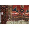 Image 2 : 100% hand made Iranian wool carpet "Zanjan" with center medallion, red background and highlights of 