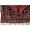 Image 2 : 100% hand made Iranian wool carpet "Baluchi" with multiple medallions, black background and highligh