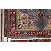 Image 2 : 100% hand made Iranian wool carpet "Tabriz" with center medallion, blue background and highlights of
